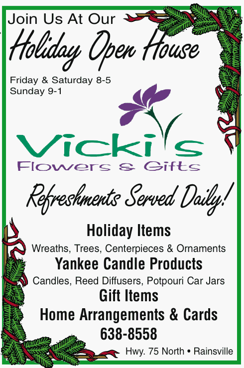 Vicki's Flowers & Gifts ad